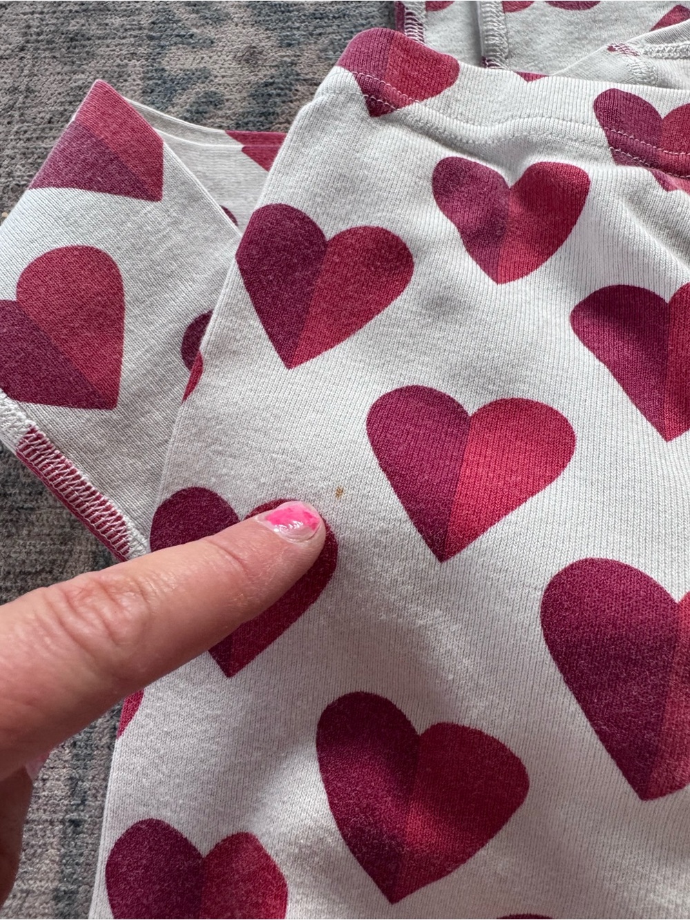 Hanna Andersson organic cotton White Pajama Set with Heart Print size 6/7 120 - Picture 3 of 3